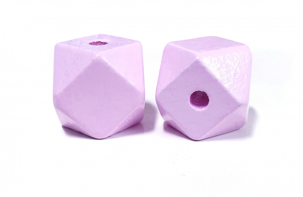 Hexagonperle Holz rosa 15mm